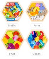 Juguetes Educativos Montessori Para Niños Bloques Temáticos De Madera Creativos Y Tridimensionales Para Conocer Colores Y Formas - details 12