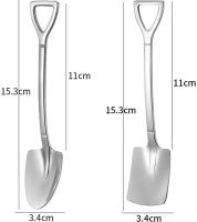 4 Pcs Stainless Steel Shovel Shape Spoon Pointed Spoon Coffee Tea Sugar Stirring Spoon Cake Dessert Spoon for Party - details 0