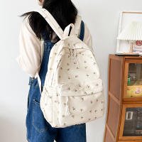 Mochila Escolar Para Niñas Estudiantes Floral Blanca Mochila De Mujer Linda Bolsa De Libros Nylon Rucksack Para Adolescentes - details 4