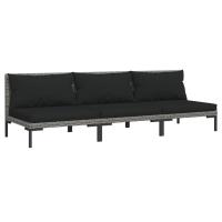 vidaXL Sofás de jardín semicirculares/ mesa ratán sintético sofá central, sofá de esquina, Sofá central (2 uds) Conjunto Terraza Muebles Jardín Exterior Juego de Muebles de jardín Mueble Jardín Exterior Muebles de Salon Exterior - details 3