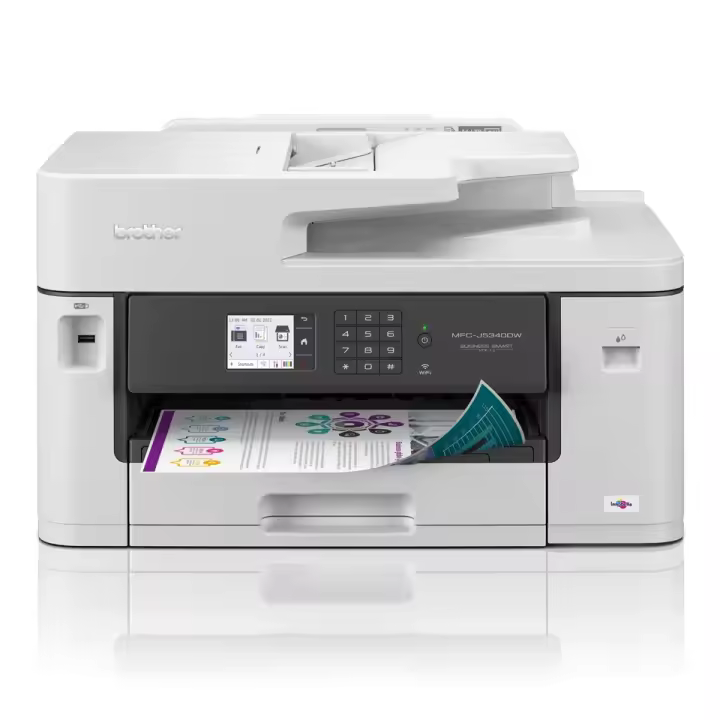 Impresora Inyección de tinta Hasta A3, A4, A5, A6, Legal, Carta Wifi Brother MFC-J5340DWE  | 28 ppm, Hasta 1200 x 4800 ppp (horizontal y vertical), Negro, Blanco - 1