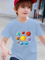 Camiseta De Algodón Para Niños Con Estampado De Aventura Cósmica Manga Corta Versátil Ropa Creativa Para Verano - details 12