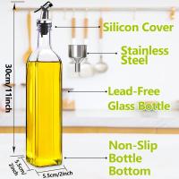 ztarraum Dispensador de aceite de oliva Botella de vinagre de 500 ml de vidriopara cocinar Aceite de vidrio sin plomo y botella de vinagre para aceite, vinagre, soja, etc. (1 unidad) - details 1