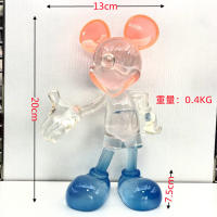 Figura De Resina Kawaii Disney Mickey Mouse 20cm Translúcida Decoración Para Escritorio Regalo Con Mano Beckoning Hand - details 0