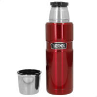 Thermos - Botella térmica acero inoxidable, 470 ml, 8x8x25 cm, aislamiento doble pared, rendimiento calor 18h y frío 24h, incluye vaso, tapa de rosca, termo café grande, termo para agua caliente - details 2