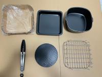 COSORI de 5,5 L - 50 piezas de Papel para freidora de Aire-Incluye todos los utensilios necesarios como pinzas, Moldes de silicona para freidora y bandejas Planas y profundas - details 3
