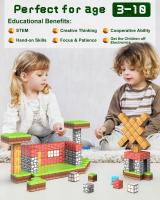 Juego De Bloques Magnéticos 100PCS Para Niños Y Niñas Set De Mina Del Mundo Magnético Para Desarrollo Científico Tecnológico Montessori Sensory Cubes Regalo Ideal Para Niños Y Niñas - details 1