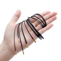 Cuerda De Trenzado Negro Y Marrón Para Joyería DIY 45/50/60cm Cordón De Cuero Hecho a Mano Con Hebilla De Acero Cadena Para Collares Pendientes - details 4