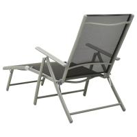 vidaXL Tumbona plegable textilene y aluminio y plateado Sillas de Exterior Ideal para jardín, playa, piscina, terraza Tumbona Piscina Tumbonas Playa Tumbonas Jardín Exterior - details 3