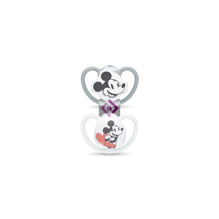 Nuk Nuk Chupete Space Mickey Niño Silicona 0-6M 2 Unidades - 1