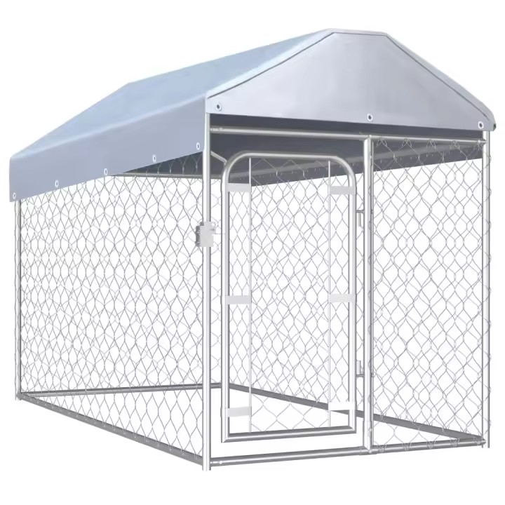 vidaXL Perrera de exterior con techo 200x100x125 cm - 1