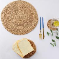 Mantelos Tejidos De Hyacinth Water Para Mesa Resistente Al Calor Y Antideslizante Estilo Japonés Eco-amigable Redondos - details 2