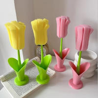 Cepillo De Tulipán Para Vajilla Limpieza De Vaso De Agua Y Té Cepillo De Cocina Ideal Para Limpieza De Oquedades Y Lavabo Herramienta De Limpieza Plástica Resistente - details 5