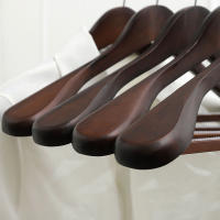Percha De Traje De Madera Negra Nogal Con Gancho De Metal Antideslizante Soporte De Hombro Sin Costuras Para Secado De Ropa - details 4