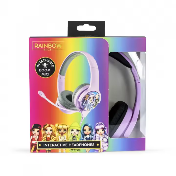 AURICULARES INTERACTIVOS INFANTILES CON CABLE Y MICRÓFONO EXTRIABLE RAINBOW HIGH - 1