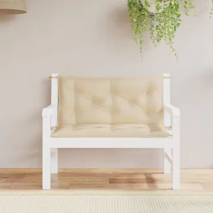 vidaXL Cojines de banco de jardín 2 uds tela Oxford beige 100x50x7 cm - 1