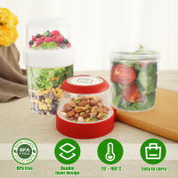 2Pcs Tazas De Desayuno Para Avena Cereal Yogur Ensalada Contenedor Jars Salsa Tupper Bento Almuerzo Caja De Comida Ecológico Resistente Al Desbordamiento - details 1
