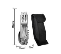 Cuchutlería Plegable Para Camping Multifuncional Portátil Incluye Cuchillo Cucharita Cuchara Abrebotellas Y Abrecajas Equipamiento Para Picnic - details 6