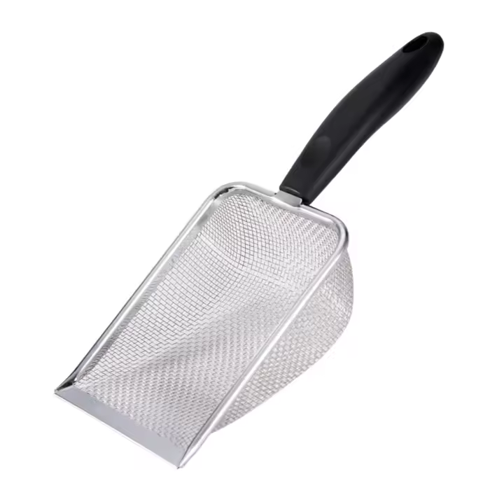 Shovel De Arena Para Gatos Pequeño Agujero Colgante Herramienta De Limpieza Para Mascotas Acero Inoxidable Scooper Para Tazón De Arena Para Gatos Y Gatitos - 1