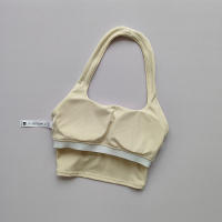 Sujetador Deportivo De Verano Para Mujer Con Padded Y Cuello Colgante Estilo Elegante Y Lujo Ligero Diseño Único De Pliegues En La Espalda - details 5