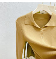 AOSSVIAO Chaqueta De Punto Para Mujer Estilo Oficina Lady Cierre Único Abrigo De Otoño Invierno 2025 Suéter Tejido Corto De Color Sólido Ajustado - details 3