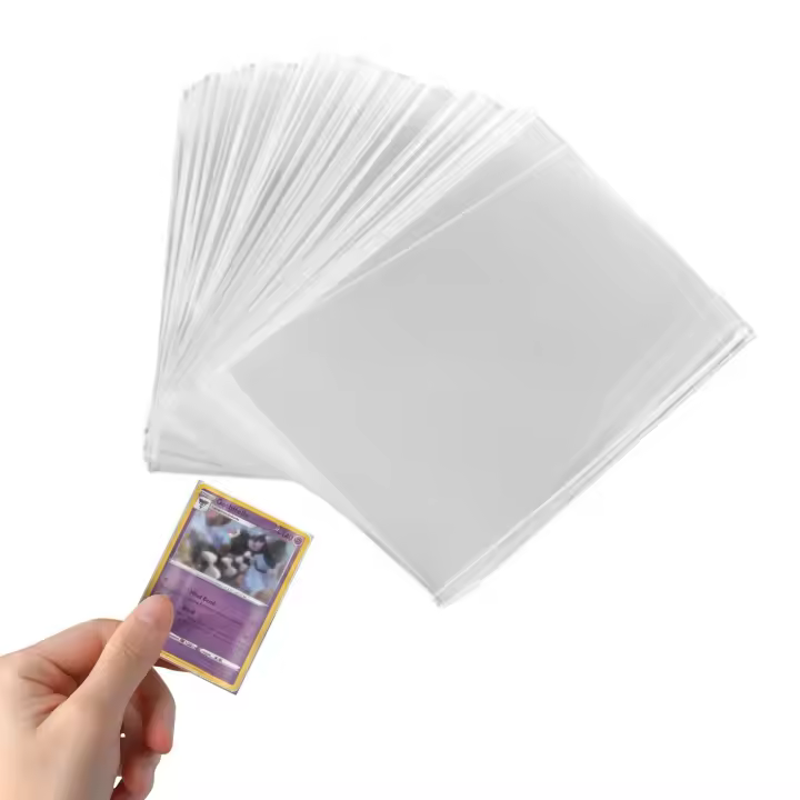 Paquete de 100 fundas de plástico para tarjetas coleccionables y tarjetas de visita - Diseño transparente - 1