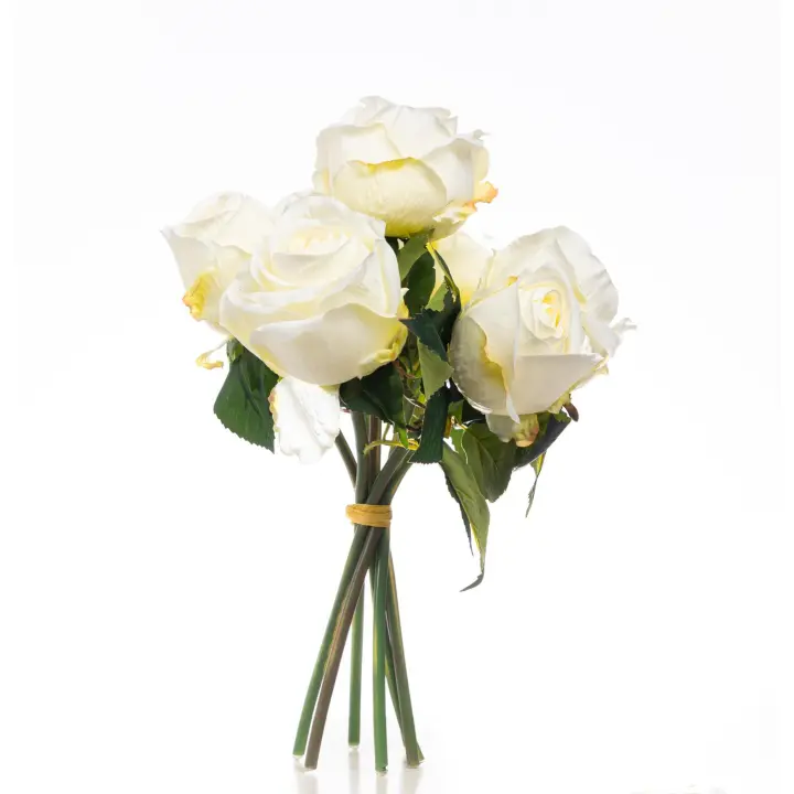 RAMO FLORES BOUQUET ROSAS CABBAGE 34 CM. BLANCO DECORACION INTERIOR Y EXTERIOR REF. FC04794 - 1