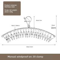 Clips Para Secado De Ropa En Acero Inoxidable Pack De 10/20 Soportes Para Ropa Resistentes Al Viento Clips De Lavandería Para Calcetines Y Ropa - details 10