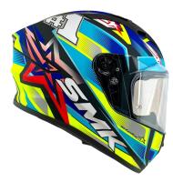 Casco Integral Marca SMK Modelo Stellar UNO Color Azul y Fluor 22.06 - details 0