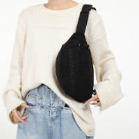 Bolsa De Cintura Para Mujer De Corduroy Con Bordado De Letras Bolso Transversal De Moda Bolso De Hombro Y Pecho - details 5