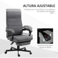 Vinsetto Silla de Escritorio Reclinable Silla de Oficina Giratoria con Altura Ajustable Reposapiés Retráctil y Reposabrazos Silla para Estudio Carga 120 kg - details 0