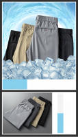 Pantalones Casuales Para Hombre De Seda Helada Verano Carga Rápida Delgados Estirables Estilo Recto Slim Fit Pantalones Completo Tipo De Cierre: Cremallera - details 3