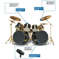 Micrófono Dinámico Cardioides De Metal Para Bajo Y Batería Con Rango De Bass Expandido Y Grille De Malla Metálica Duradero Para Estudio Profesional - details 0