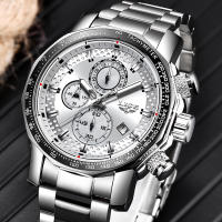 Reloj De Hombre LIGE Lujo Acero Inoxidable Deportivo Militar Resistente Al Agua Grande Cuarzo Reloj De Pulsera Moda Casual Con Segundero Luz Táctica Resistente Al Choque Manos Luminosas Fecha Completa - details 4