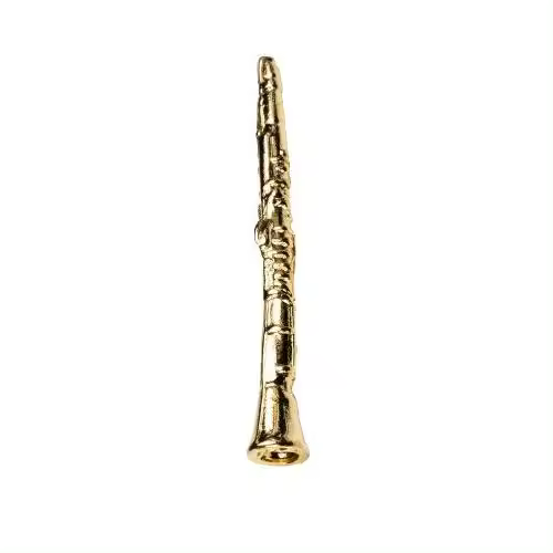 MINI PINS en forma de Clarinete (350047) (Color dorado), Mega Music de 3 a 3,5 cm aproximadamente - 1