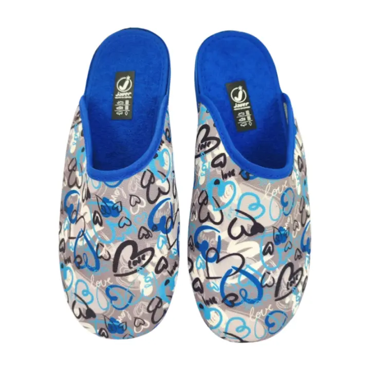 Zapatillas de casa para mujer con  puntera cerrada para verano con corazones y suela de caucho antideslizante - 1