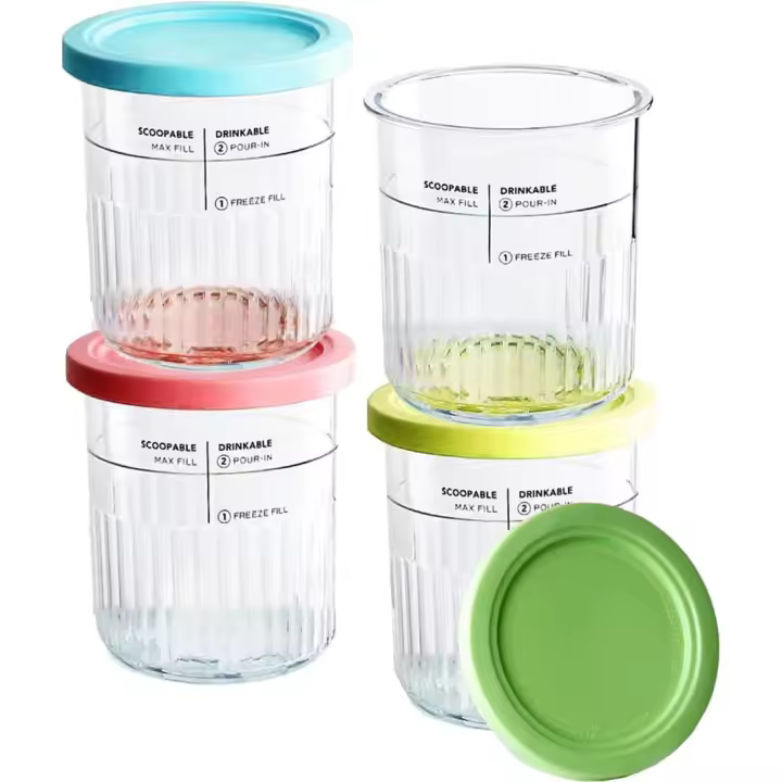 BIT Ninja Creami Deluxe 11 en 1 XL - Pack de 4 de 680 Ml - Tapas a Prueba de Fugas - 1