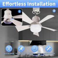 Ventilador de techo con Luz, Luz regulable con comando a distancia, 3 Colores (3000K-6500K) Y 5 velocidades, Luz de ventilador de techo con Rosca para Sala de estar, dormitorio, cocina y Cocina. - details 2