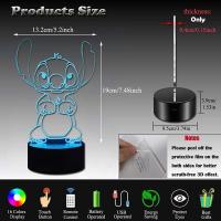 Lámpara De Noche LED 3D Stitch De Acrílico Para Hogar Y Niños 16 Colores Luz De Mesa Decoración De Cumpleaños Y Día De San Valentín Lámpara De Cama - details 1