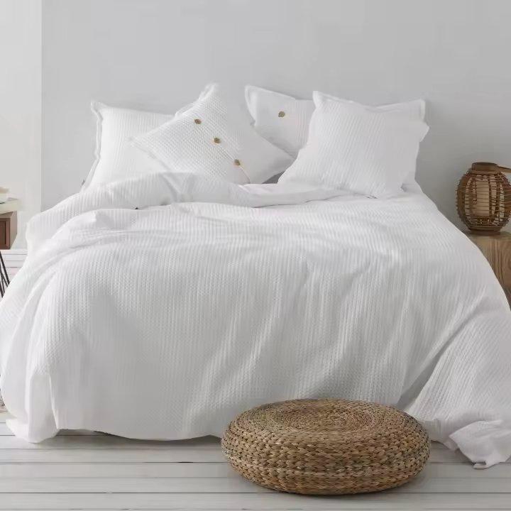 Dúo de funda nórdica de algodón Banús blanco - Cama de 180 cm - Cierre con clips - Fijalo - 1