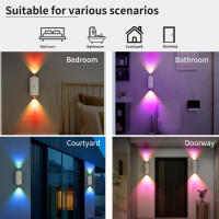 2Pcs Luz Nocturna LED Sensor De Movimiento Recargable USB Con Montaje Magnético Luz De Pared Para Interior 15 Colores RGB Iluminación Para Escaleras - details 7