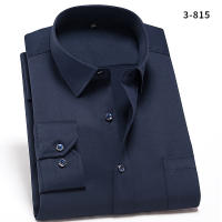 Camisa Social Para Hombre Antirugas Con Bolsillo Cuello En V De Moda Casual Para Oficina Blanco Talla S-4XL Camisa Larga De Poliéster Y Spandex - details 12