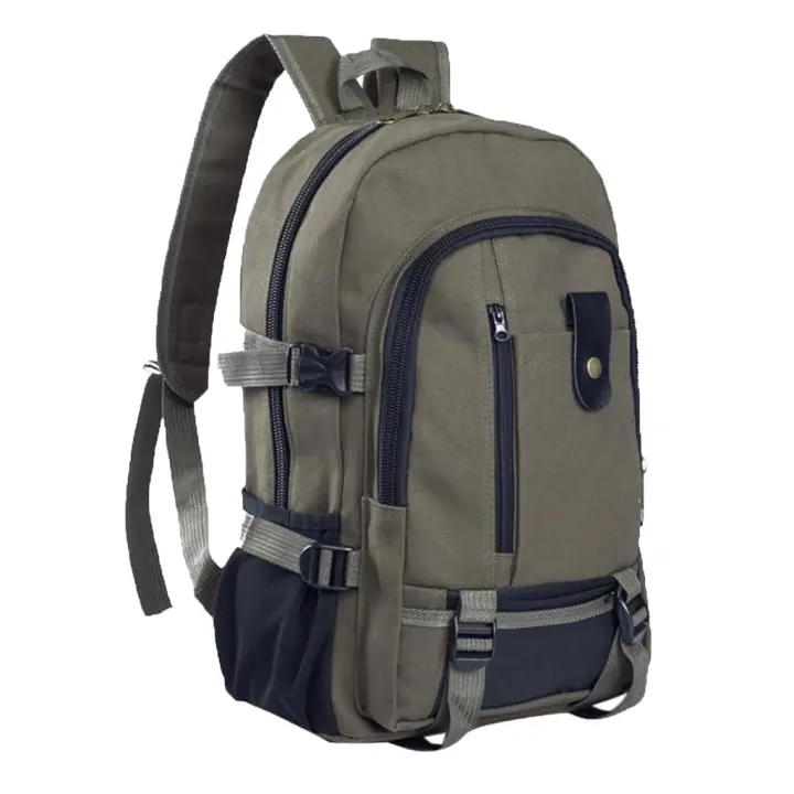 Unisex Fashion Simple de Doble hombre Mochila de Lona Schoolbag Bolsa de viaje Caliente - 1