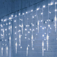 Luces De Navidad Cadena De Luces De Aire Con LED Para Decoración De Fiesta Hogar Año Nuevo Exterior Colgante De Encaje Cortina Guirnalda De Piedra Hielo Paratechos - details 5