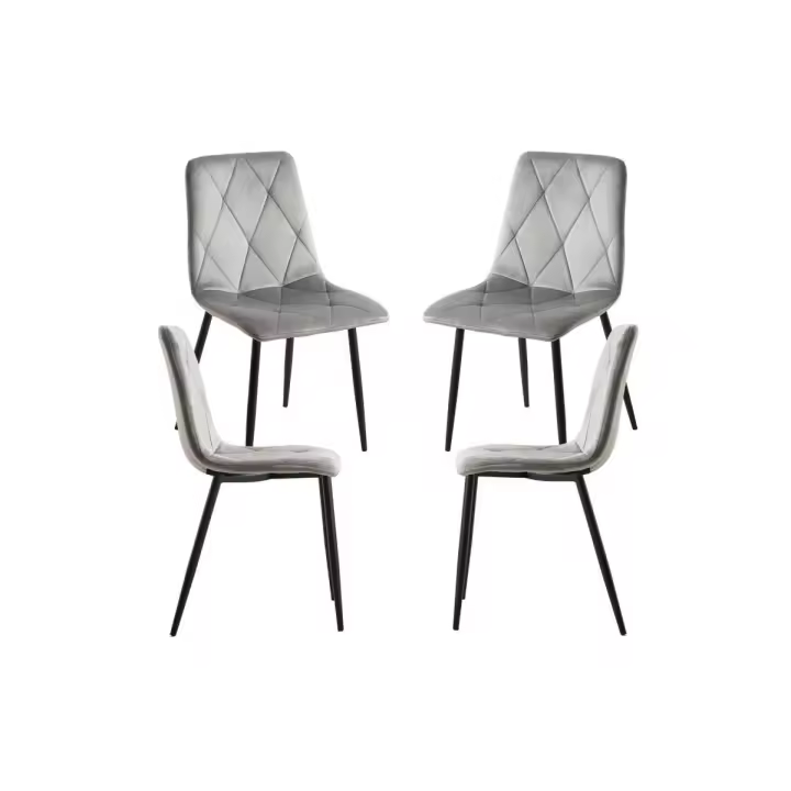 Pack 4 Sillas Lyke Terciopelo - Gris claro - 1