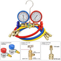 Kit De Recarga De Freón R410A R22 R134A R404A Para Aire Acondicionado De Coche Con Medidor De Presión Resistente a Golpes Adaptador De Presión - details 1
