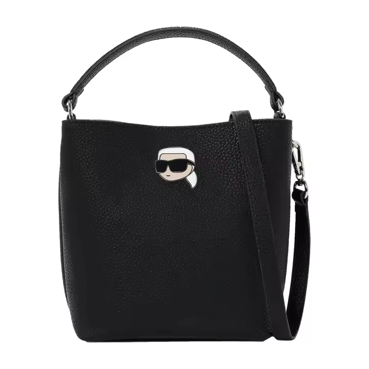 Bolso KARL LAGERFELD Saco Granulado Ikon Pebble Bucket Color Negro - 1