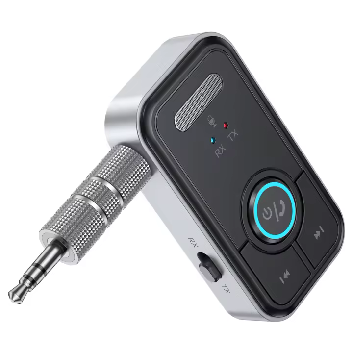 Adaptador de Audio AUX para Coche, receptor y transmisor con Bluetooth 5,3, Conector de 3,5mm, inalámbrico, para auriculares, altavoces de TV - 1