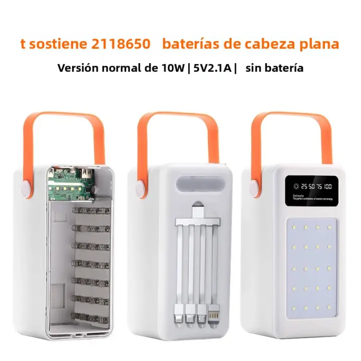 Caja De Batería DIY18650 PD QC4.0 3.0 22.5W Caja De Almacenamiento De Batería 21*18650 Carga Dual USB Tipo C Rápida Caja De Power Bank - 1