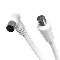 TEMCO Cable de Antena Blanco 1,8m 3m 5m, Macho a Macho, Alargador de Antena, Cable para TV, Cable Antena para Television, con 1 Clavija angular. Cable Antena de TV acodado de 75 Ohm, - details 3